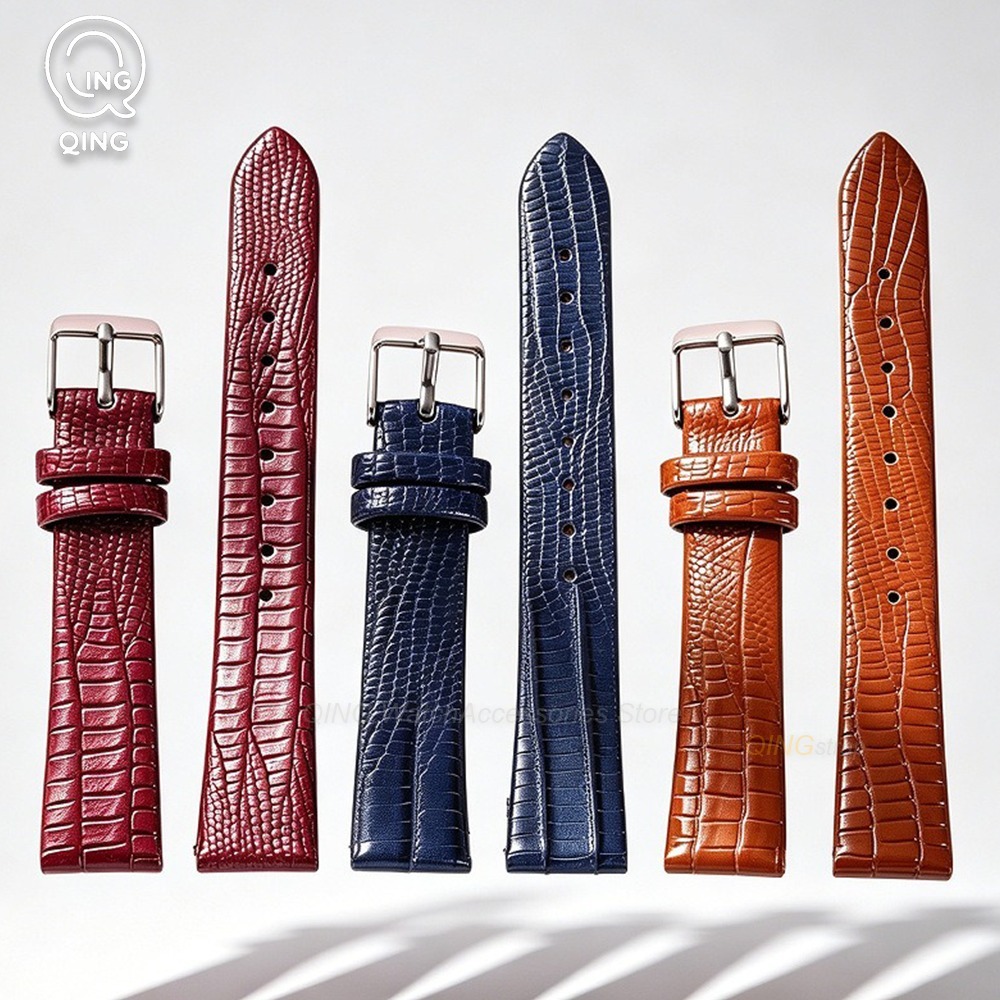 Dress Watch Ultra Thin - Pulseira de Couro Ultrafina com Estampa