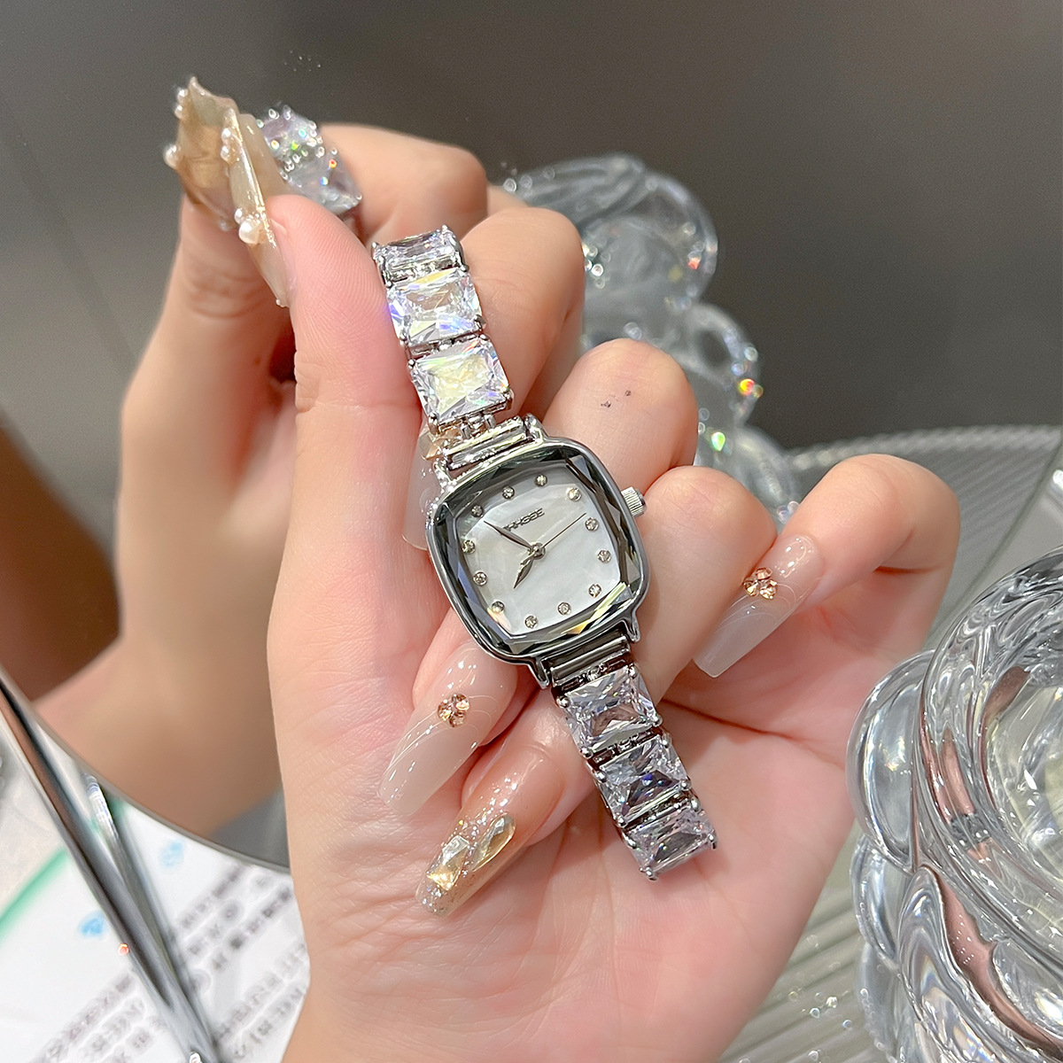 Luxury Watch Diamond - 2025 high-end relógio feminino diamante luz