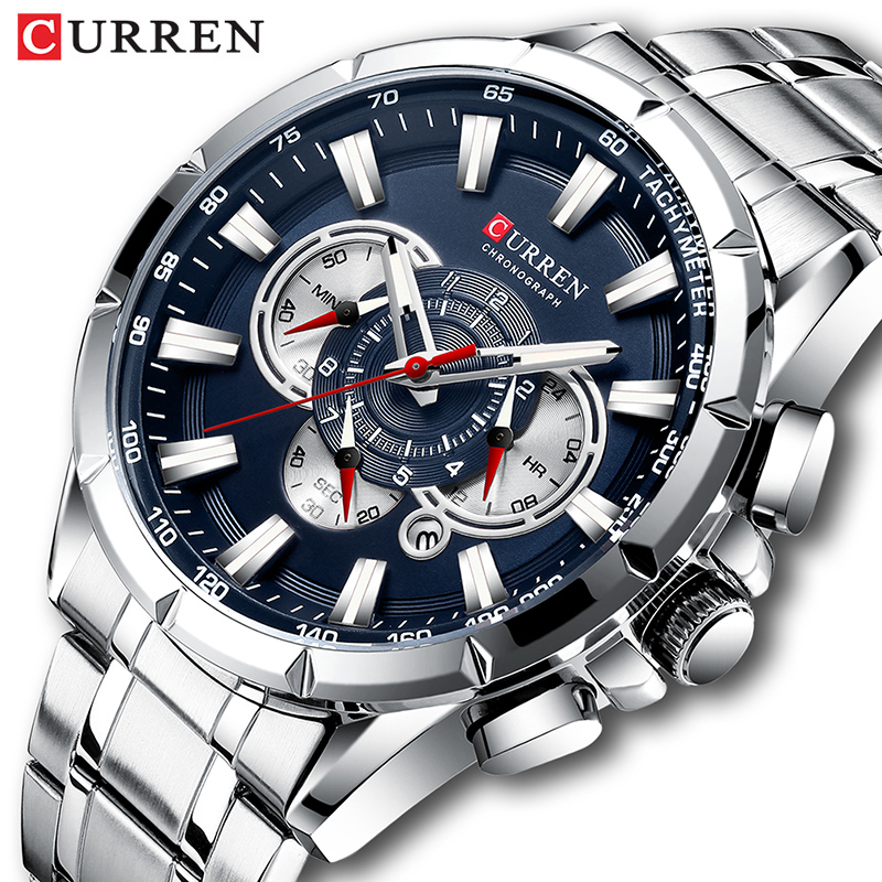 Zen Luxury Watch - Curren relógio de pulso masculino, cronógrafo