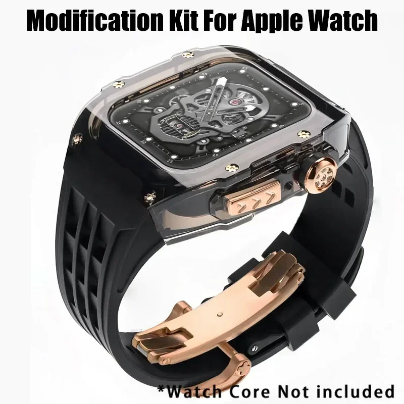 Luxury Watch Apple Bands - Caso Transparente para Apple Watch, Kit