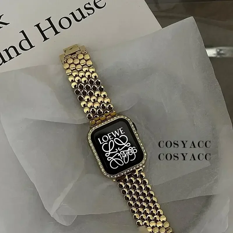 Luxury Watch Apple Bands - Pulseira feminina de aço inoxidável para