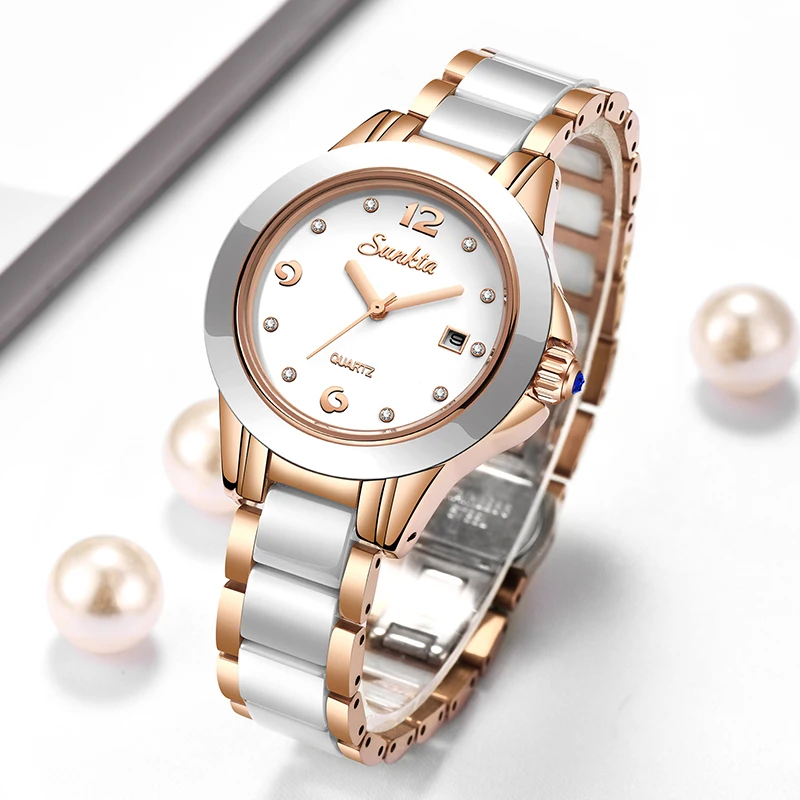 Luxury Watch Diamond - Sunkta moda casual quartzo mulher relógio