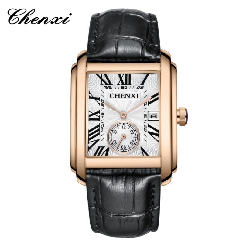 Zen Luxury Watch - Chenxi 8216 moda clássico quadrado marrom