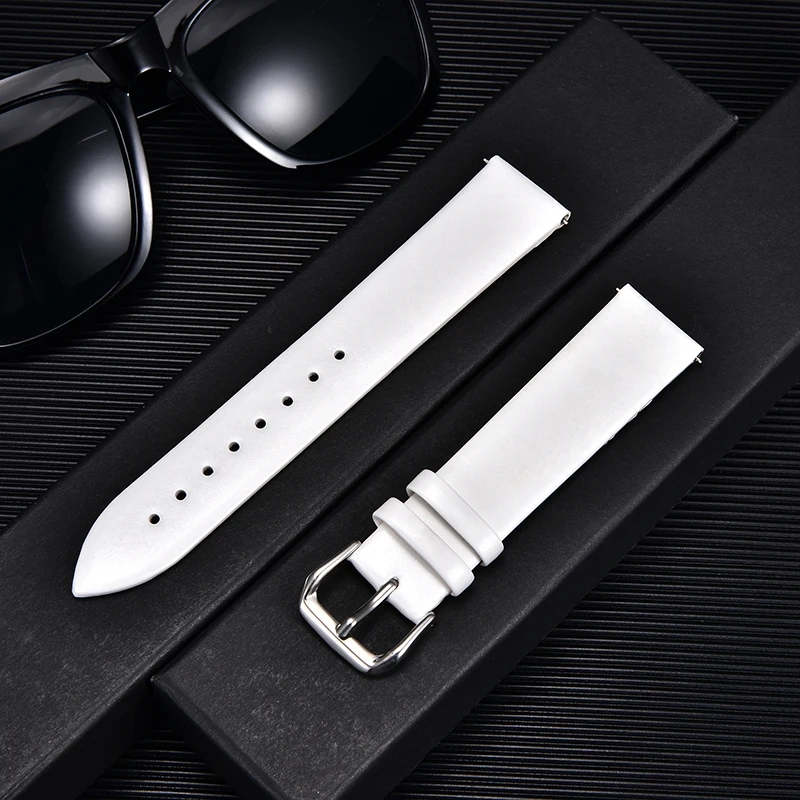 Dress Watch Ultra Thin - Pulseiras de couro de bezerro ultrafinas,
