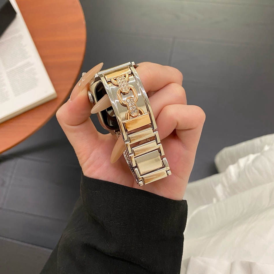 Pulseira de metal de luxo com  - Luxury Watch Apple Bands avaliação e preço