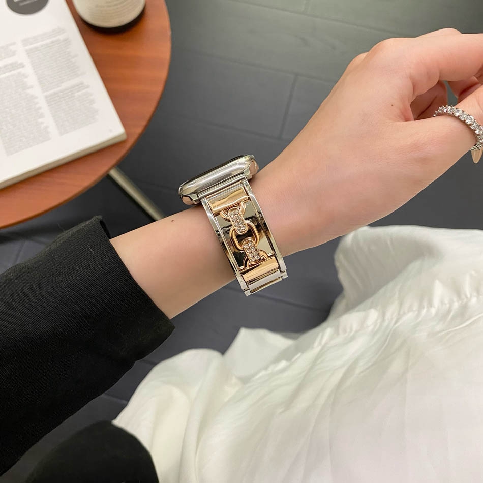 Pulseira de metal de luxo com  - Luxury Watch Apple Bands avaliação e preço