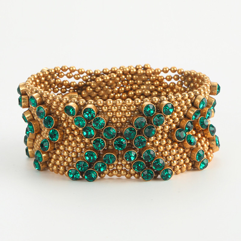 Pulseira vintage de strass ver - Luxury Watch Dubai avaliação e preço