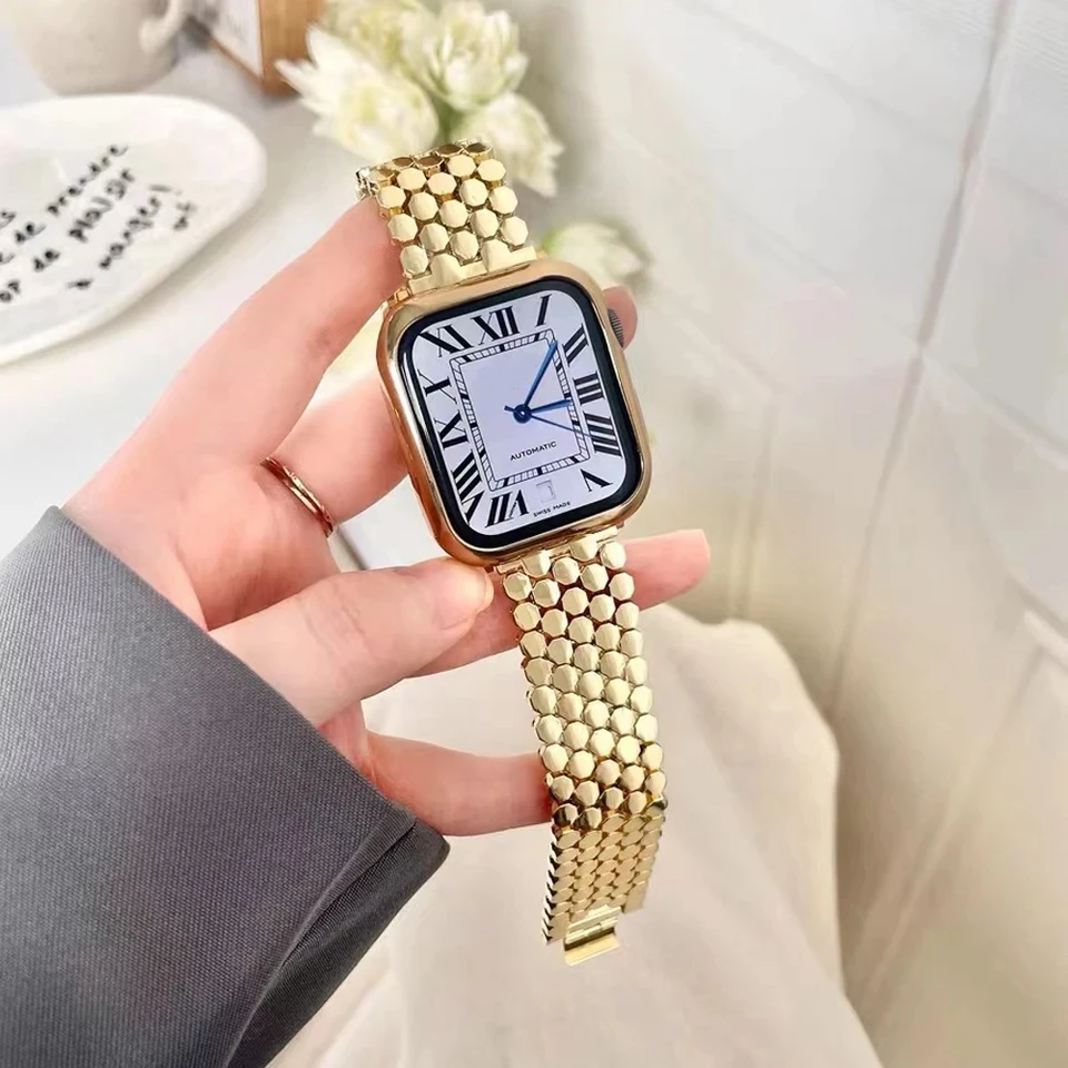 Pulseira feminina de aço inoxi - Luxury Watch Apple Bands avaliação e preço
