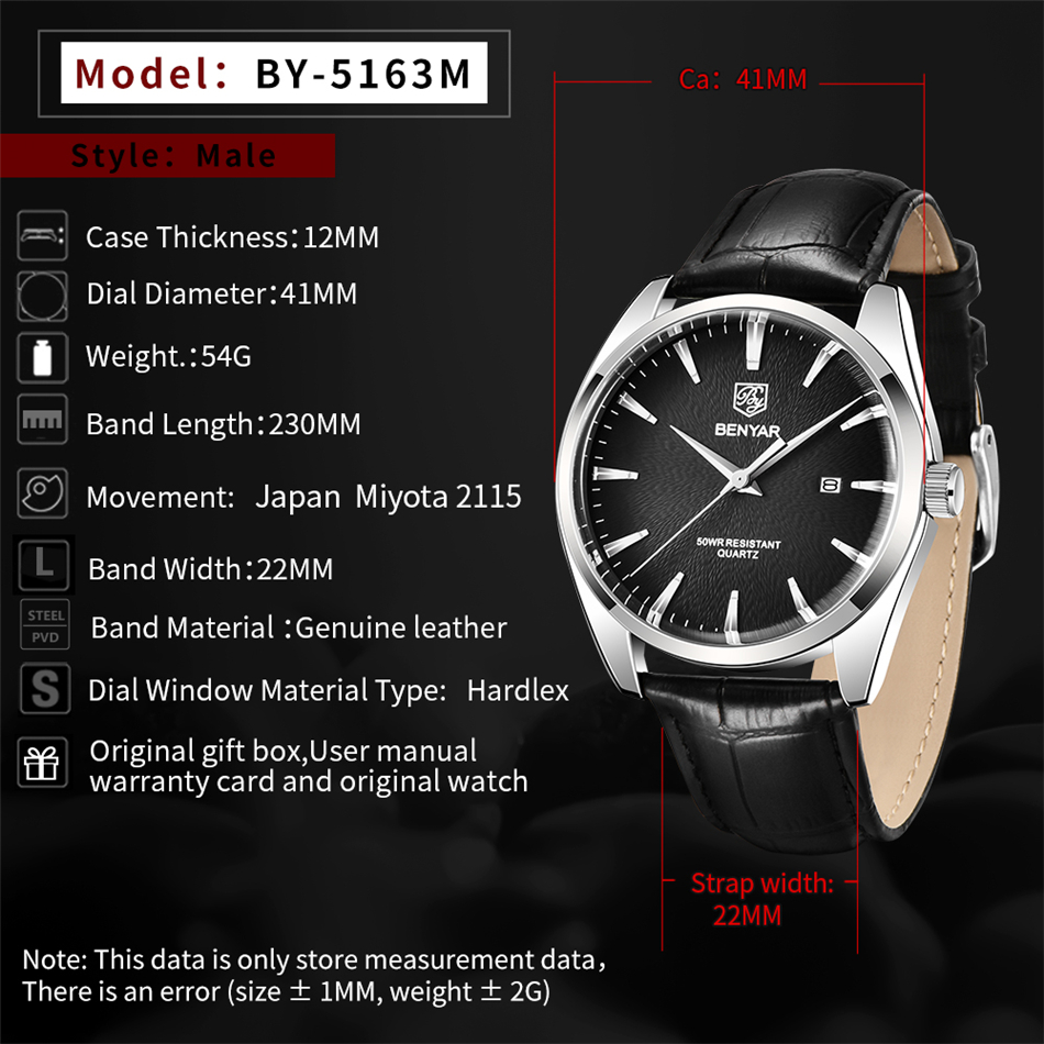 Benyar 5163 marca superior de  - Zen Luxury Watch avaliação e preço
