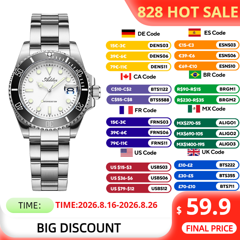 Relógios de Casal ADDIES 36mm, - Luxury Watch Japan avaliação e preço
