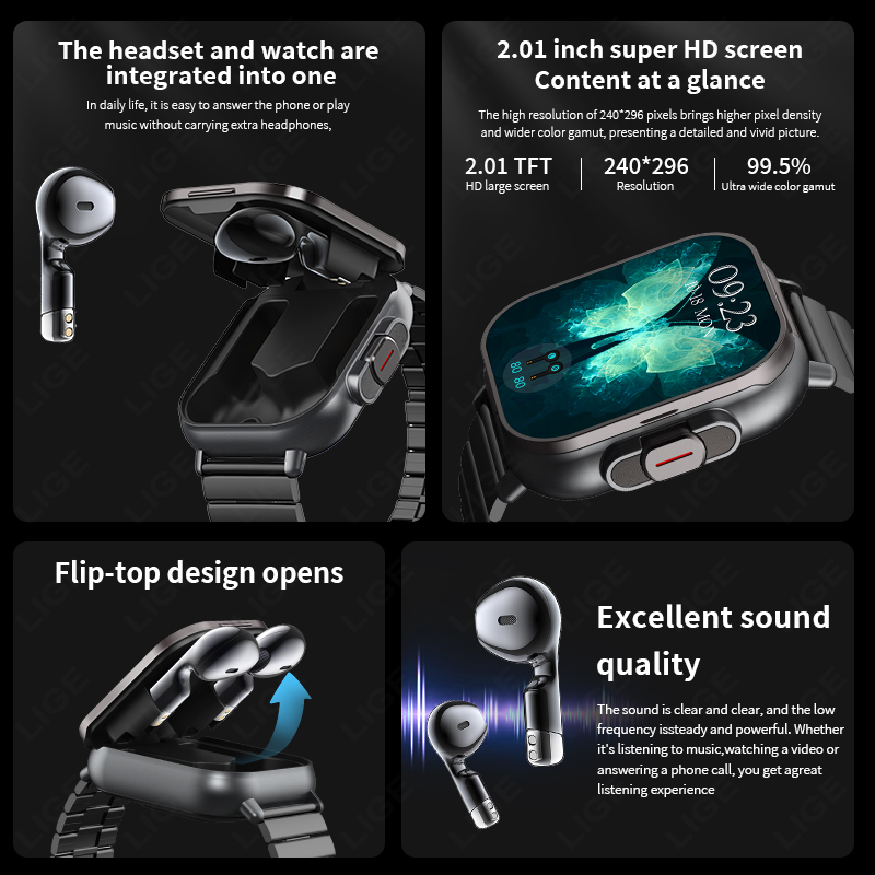 Tws 2 em 1 relógio inteligente - Luxury Watch Korea avaliação e preço