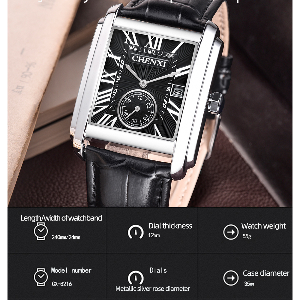 Chenxi 8216 moda clássico quad - Zen Luxury Watch avaliação e preço