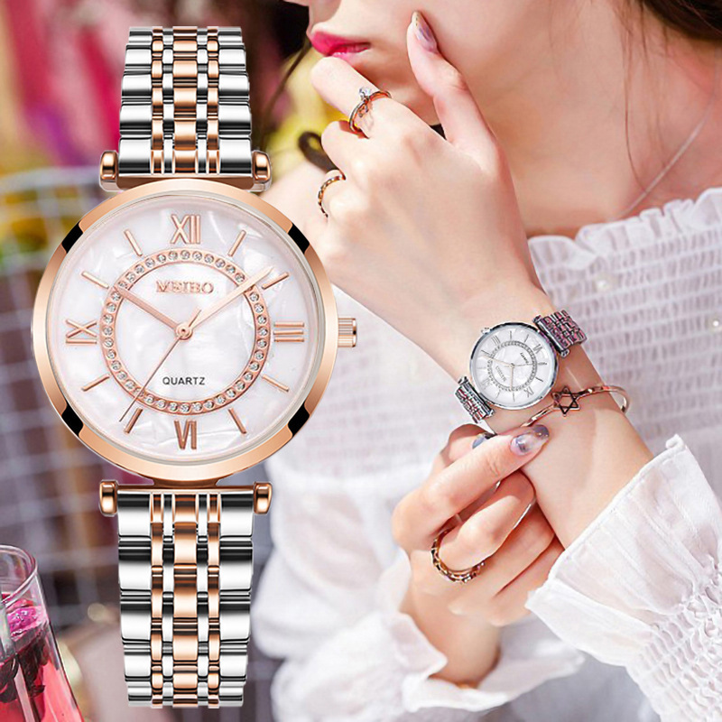 Luxo cristal feminino pulseira - Luxury Watch Diamond avaliação e preço