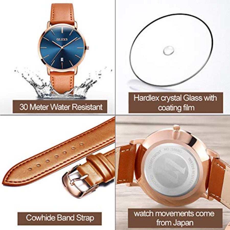 Relógios de Couro Masculinos O - Dress Watch Ultra Thin avaliação e preço