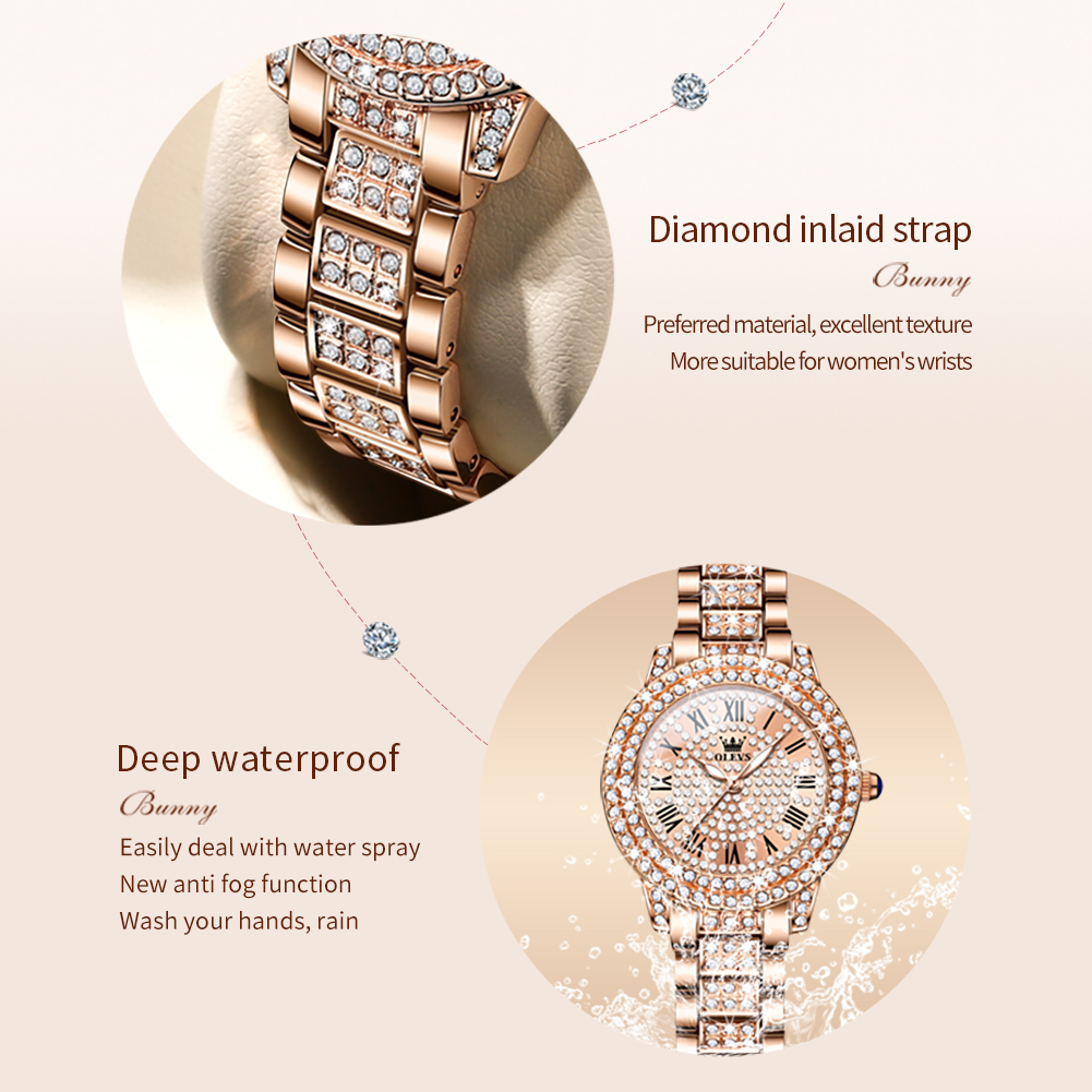 Olevs 9943 luxo todo diamante  - Luxury Watch Diamond avaliação e preço
